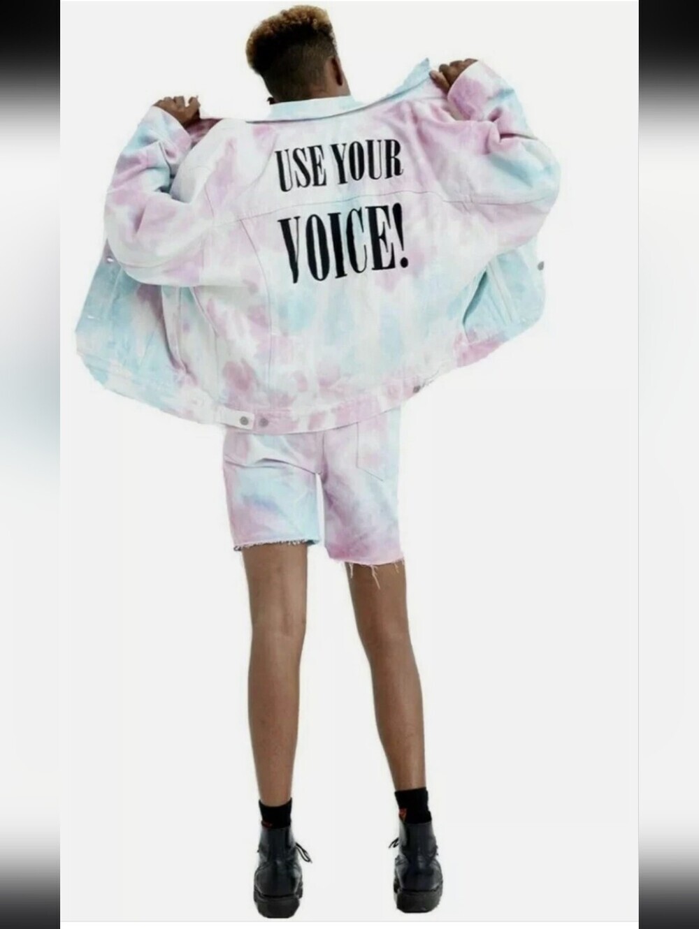 RARE 🔥 Levi’s Pride Use Your Voice Tie Dye Oversized Denim Trucker Jacket L 🌈